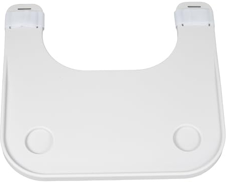 AlveyTech White Wheelchair Tray Table with Cup Holder - Lap Desk for 18 - 20 Medical Wheelchairs or Transport Chair, Portable Removeable Plastic Trays, Attachment Accessories for Eating