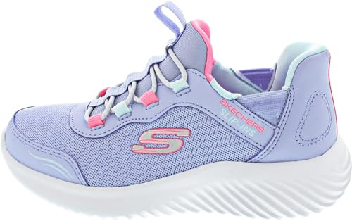 Skechers Girl's Bounder Simple Cute Slip-in Trainers, Lavender Synthetic/Trim, 2.5 UK Child