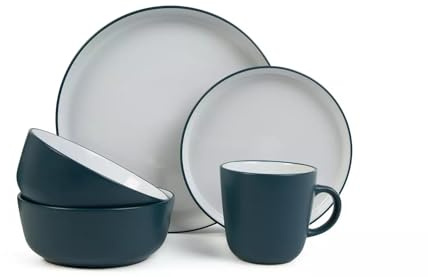 SHABJY Two Tone 16 Piece Stoneware Dinner Set Get The Whole Family Together with Tables and Chairs from Our Dining Collection.