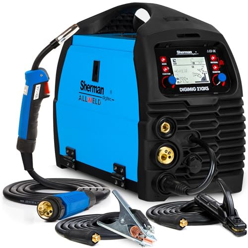 Sherman DIGIMIG 210 XS - Poste a souder MIG avec gaz multifonctionnelle et robuste de 200A entièrement synergique - fil fourré, MMA, TIG-LIFT, soudobrasage et soudage par points