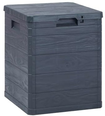 Avilia Cesto Portaoggetti da Esterni - Baule Porta Attrezzi da Giardino, con Maniglia e Chiusura Lucchettabile, 90L, 42.5x44x50cm, Antracite, in Polipropilene