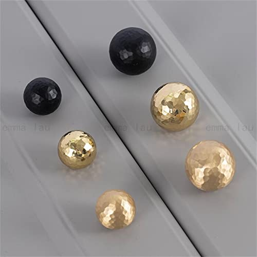 VWWJCCRO Schwarz Gold Hammer Kugelgriff Möbel Massivkupfer Schrank Türknauf und Griff Schrank Schubladengriffe 1St