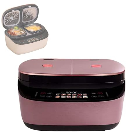 Cuiseur À Riz Double Réservoir Violet De 220V, Grande Capacité De 1.5L*2, 2500Pa, 15 Modes De Cuisson, Écran Tactile Polychrome Avec Des Images Et Du Texte
