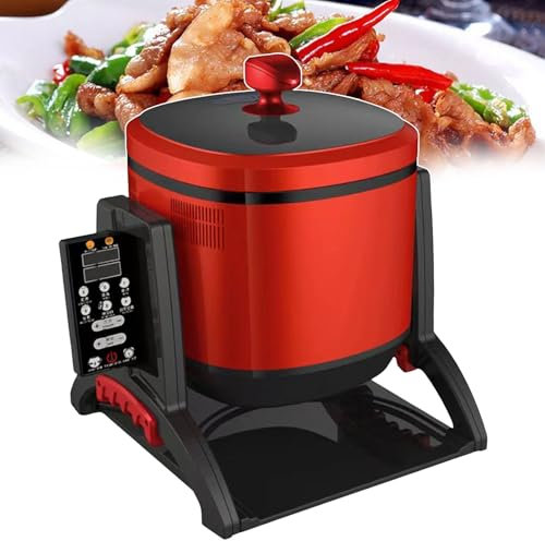 forplubossmmp Machine À Sauter Automatique, Robot À Vapeur Rotatif À 360°, Cadre De Support en Alliage D'aluminium, Mijoteuse Automatique pour La Cuisine, Le Riz, La Soupe, La Friture, Le Ragoût 6l