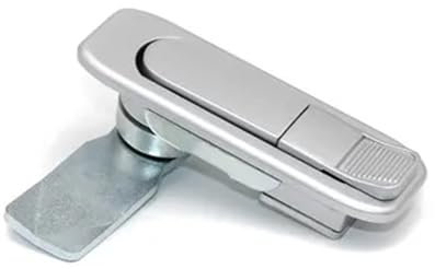 Schalter Elektrische Steuerung Box Schrank Tür Flugzeug Schloss Werkzeug Box Ausrüstung Schrank Tür Griff Schloss 1Pcs(Silver without key)