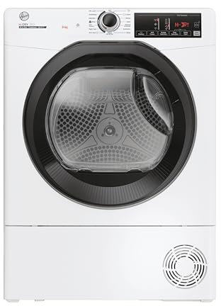 Hoover H-DRY 350 Freestanding Condenser Tumble Dryer, 9 Kg, Class B, Wi-Fi & Bluetooth, Four Drying Levels, Aquavision & Advanced Care, White, 59.6x60.4x85 cm - HRE C9TBE-80