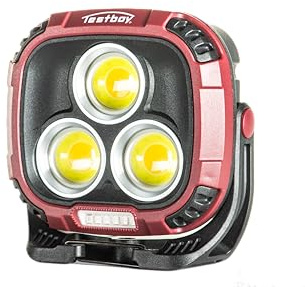 Testboy Light 400 multifunktionale LED Arbeitsleuchte (robustes Gehäuse, 180° schwenkbar, aufladbar per USB-C, Power-Bank-Funktion, Werkstattlampe)