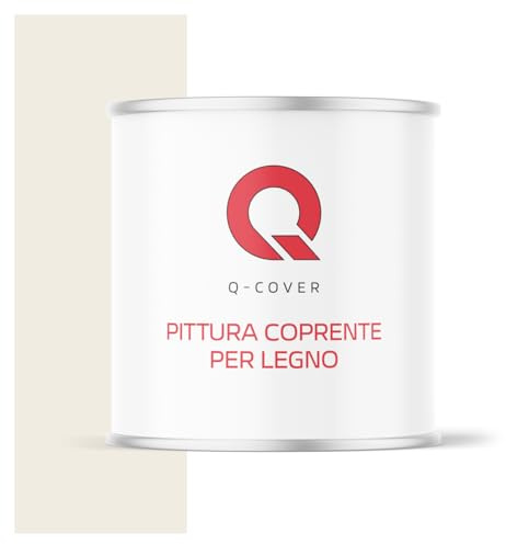 Q-COVER VERNICE COPRENTE PER LEGNO 2,5L SATINATA Bianco puro RAL 9010 SMALTO RAL PER LEGNO PROTETTIVO INTERNI/ESTERNI ca. 80–150 ml/m²