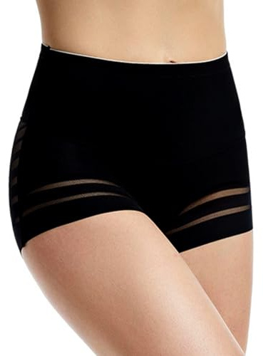 GUSXPPD Culotte Gainante Femme Contrôle Culotte, Femme Culotte Gainante Ventre Plat, Taille Haute Taille Haute Culotte Ventre Ventre Plat, Short Gainant Sculptantes Panty Gainant (Noir, S)