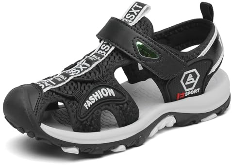 SAGUARO Sandalias para Niños Cerradas Antibumping Sandalias Deportivas de Verano Cómodas y Transpirables para el Exterior Negro 32 EU