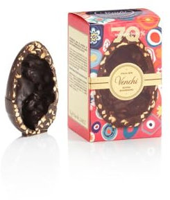 Venchi - Uovo di Cioccolato Mignon, Gusto Gourmet Extra Fondente 70% con Nocciola Piemonte IGP, 70 gr, Senza Glutine, Vegano, Senza Sorpresa, Collezione Pasqua, Idea Regalo