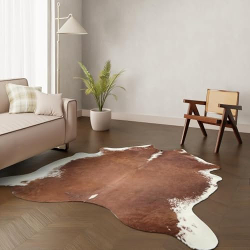 Wildlife Design Kuhfell Teppich Echtfell Rotbraun XL 220×200 cm Wohnzimmer Nachhaltig Tierfreundlich Gratis Lederuntersetzer