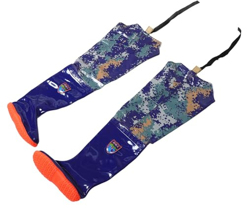 Totority 1Pair PVC Fishing Waders for Men Non-slip High Rain Boots with Rice Planting Shoe Design Lightweight Outdoor Wading Trousers for Hunting Farming and Rainy Conditions