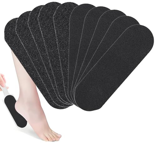 50PCS Foot File Replacement Pads, Pedicure Foot File for Hard Skin, Heel Files Foot Rasp Callus & Rough Skin Remover, Adhesive Foots Sandpaper Refill for Dead Skin (Large #180 Fine Grit *50pcs)
