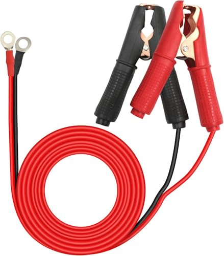 HuaLiSiJi Pinzas Cable Bateria 12V-24V Pinzas Cocodrilo Baterias Pinzas Para Batería 30A, Material de Cobre Puro Con Fundas Aislantes, Para Baterías de Automóviles Otros Equipos (3 m)