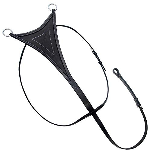 EXION Weiches Lätzchen Running Martingale für Pferde - Verstellbarer Laufaufsatz aus Leder zum Springen & Training - pflanzlich gegerbtes Leder | Schwarz, Braun, Eiche | Pony, Cob, Full, Oversize