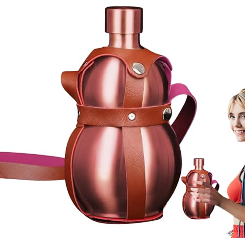 Generisch Stainless Steel Outdoor Water Bottle, Stainless Steel Bottle, Large 1.5 L, Flask in Style with Strap for Carry, Hydration Solution for Milk Juice, Hiking, Picnic, Sports