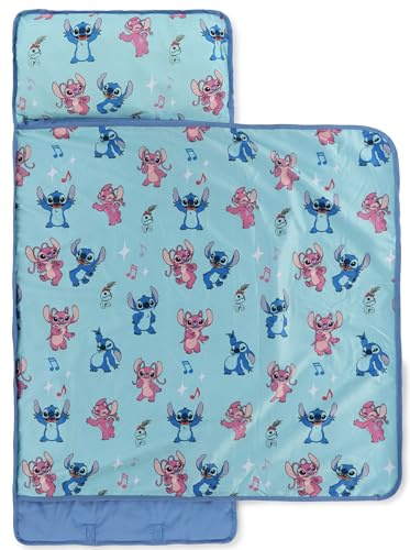 Jay Franco Tapis de Sieste Disney Lilo et Stitch pour Enfant, Sac de Couchage Doux avec Oreiller intégré pour l’école, la crèche ou Les soirées Pyjama
