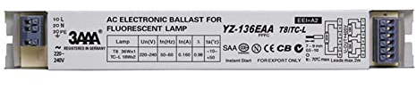 Reattore elettronico, Alimentatore elettronico YZ-136EAA for lampada fluorescente T8 da 36 W, scatola luminosa pubblicitaria 30x32x210 mm