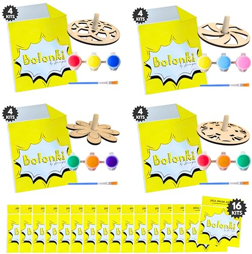 Bolonki Kit 16 Peonzas para Pintar, para Detalle Cumpleaños Niños, Regalos Cumpleaños Niños Colegio, Detallitos Alumnos Primaria, Manualidades Niño, Ideas Regalitos para Invitados, Relleno Piñata
