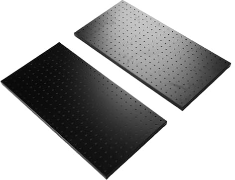 Fdit Organisateur Mural en Panneau perforé en Métal Robuste, Gestion Efficace de L'espace pour Garage, Magasin, Entrepôt, 61 X 30,5 Cm, Lot de 2, Noir