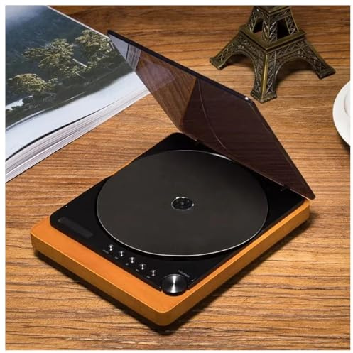 Reproductor de CD portátil con Bluetooth 5.1, audio de alta fidelidad, salida de fibra óptica, reproductor de música casero de estilo retro