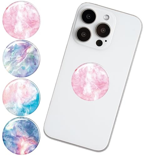4PCS Phone Ring Holder Grips, Phone Grip with Expanding Kickstand, Phone Grips and Ring Phones Holder, Foldable Stand and Finger Holder, Compatible with Smartphones and Tablets, Ins Style (Style 4)