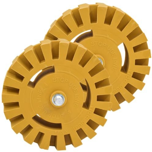 Healvian Disco de Eliminación de Pegamento para Coches y Camiones, Rueda de Goma 100 MM para Taladro, Herramienta Neumática para Quitar Vinilos, Juego de 2 Gomas de Borrar