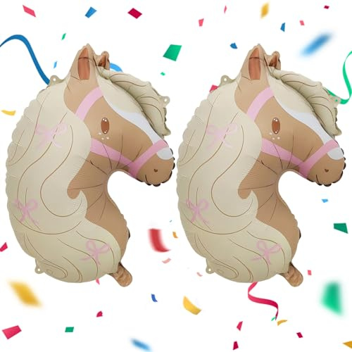 2 Stück Pferde Luftballon, Folienballon Geburtstag Groß, Helium Ballons Geburtstag Tier Luftballon Partydeko für Kindergeburtstag Geburtstagsdeko Mädchen | Luftballons Tiere Partydeko für Kinder Geburtstagsdeko Mädchen Frauen