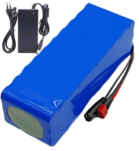Batería para Bicicleta Eléctrica De 36V Y 100Ah, Paquete De Baterías Iones Litio 10S3P para Bicicletas Eléctricas, Batería para Patinete Eléctrico con Protección BMS Y Cargador Bullet+SM