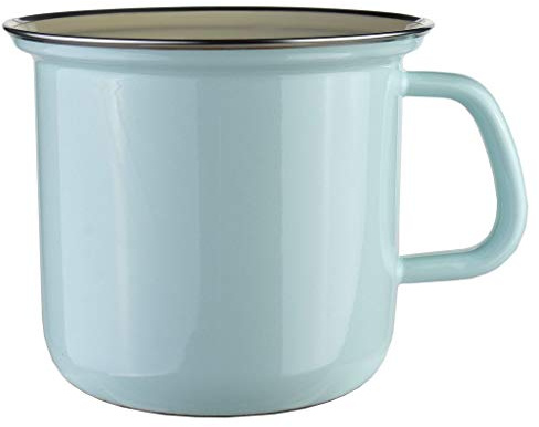 Riess, 0270-006, Topf mit Chromrand 14, CLASSIC - BUNT/PASTELL, Farbe Türkis, Durchmesser 14 cm, Höhe 13.2 cm, Inhalt 1.5 Liter, Emaille, Induktion