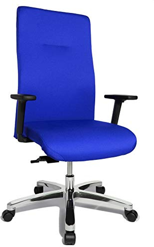 Topstar Big Star 20 inklusive höhenverstellbare Armlehne Bürostuhl, Stoff, blau, 67 x 67,5 x 130 cm