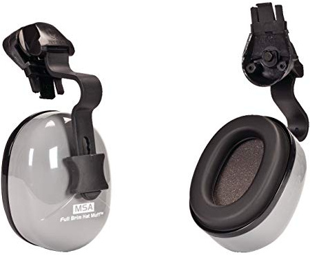 MSA 10129327 Sound Control Classic Helmet Mounted Hearing Protection, dBa 25 – SH, Fits Slotted Full-Brim Hard Hats, Cushioned Ear Pads, Earmuffs Adjustable for Custom Fit. Gray