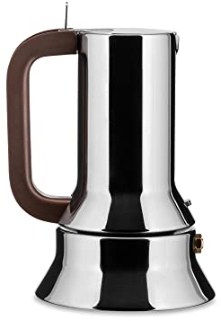 Alessi 9090/1 - Design Espresso Coffee Maker, Aluminum Body, Thermoplastic Resin Handle and Knob, 1 Cup