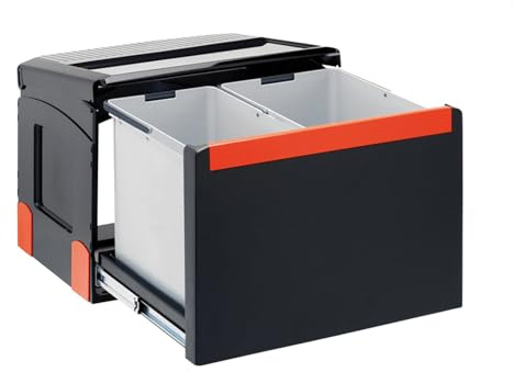 FRANKE Cube 50 32L schwarz rechteckig Trash kann Trash Dosen – (32L, eckig, schwarz, 438 mm, 330 mm, 345 mm)