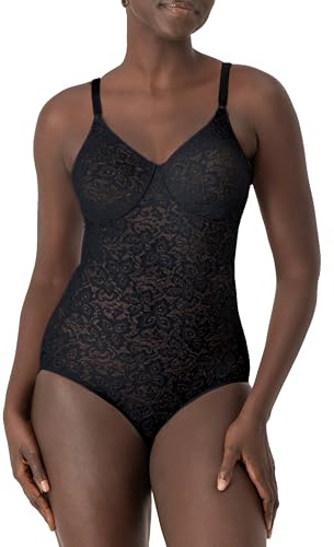 Bali Women's Shapewear Lace 'N Smooth Body Briefer, Black, 34D