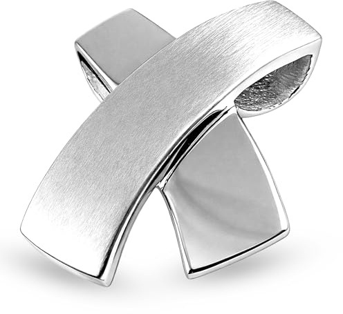 Kreuz Anhänger aus 925 Sterling Silber mattiert glänzend gekreuztes, ACF-EZ