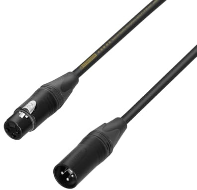 Adam Hall Cables 5 STAR MMF 1000 - Mikrofonkabel, Neutrik 3-Pol XLR female auf 3-Pol XLR male, schwarz, 10m