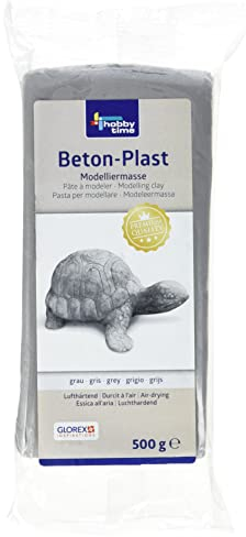 Glorex 6 1780 730 - Beton-Plast, 500 g in betongrau, lufthärtende Modelliermasse mit Beton-Optik, gebrauchsfertig mit einfacher Handhabung