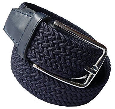 LisaModa Unisex Stretch Flechtgürtel in vielen Farben (Blau, 110-130)