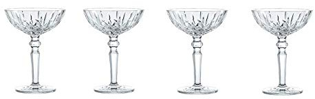 Nachtmann Noblesse Cocktailschale Set/4 100831, Gold, Metall, Tulpenform, Stiel, Cocktailglas, 720 Milliliter, Klassiker, Luxus, Cocktailparty, Partys, Wiederverwendbar, Spülmaschinenfest
