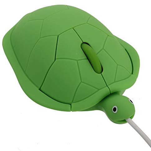 fast-shop Mouse ottico ottico a forma di tartaruga, con cavo USB, colore verde