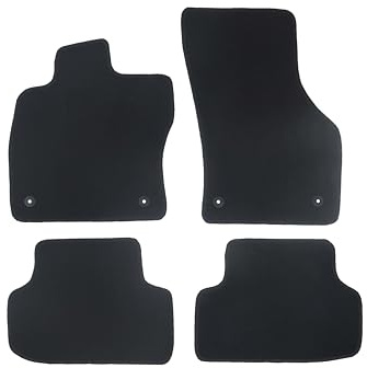 Fußmatten passend für VW Caddy III + IV Typ 2K, 2C, SA (Baujahr 2004-2020), Classic schwarz | 4-TLG | Umrandung schwarz | 4X Klickverschluss