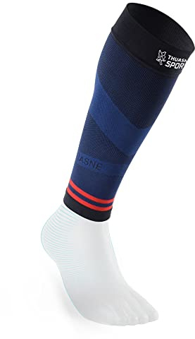 Thuasne - Manchons de Compression Running Trail UP ACTIV - Maintien du Mollet - Protection et Proprioception - Fabriqués en France - Long, plus d'1,75m