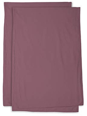 jilda-tex 2er Pack Tischläufer Stone-Washed Renforce Tischwäsche Lissabon 100% Bio-Baumwolle Knitterlook Bügelfrei Uni Leinen-Optik GOTS Made in Green (Mauve, 2X 50x160 cm)