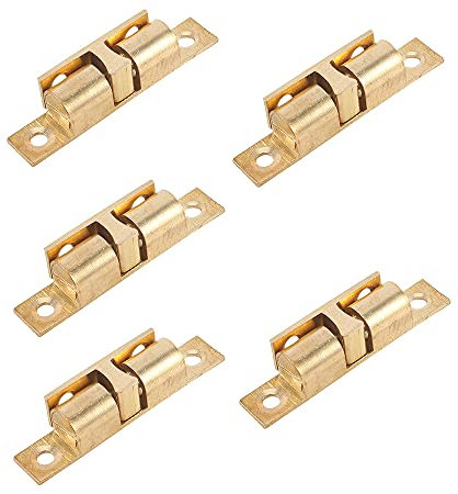 Shiwaki 5 pcs Ball Catch en Laiton Massif Réglable Double Boule De Tension Rouleau Catch Loquet Quincaillerie pour Armoire Placard Meubles Porte (40 MM)