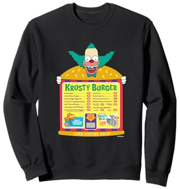 The Simpsons Krusty the Clown Krusty Hamburguesa Menu Sudadera