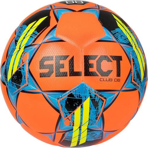 Select Club DB V22 Soccer Ball, Orange/Blue/Yellow, Size 4