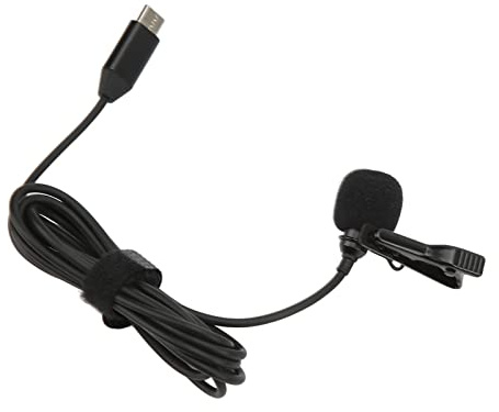 Micro Lavalier USB C Clip on, Type C Lavalier Revers Microphone à Condensateur Omnidirectionnel Suppression du Bruit pour L'enregistrement Vidéo de Téléphone pour Caméra One
