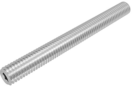 SECCARO Gewindestift mit Ringschneide M6 x 60 mm, Edelstahl V2A VA A2, DIN 916 / ISO 4029, Innensechskant, 20 Stück